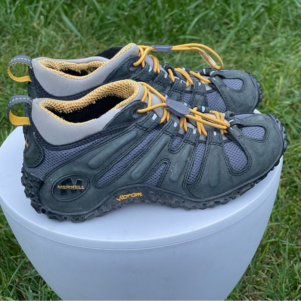 Merrell Chameleon Stretch Shoes Womens 6 Black Gray Hiking Trail Outdoor Vibram